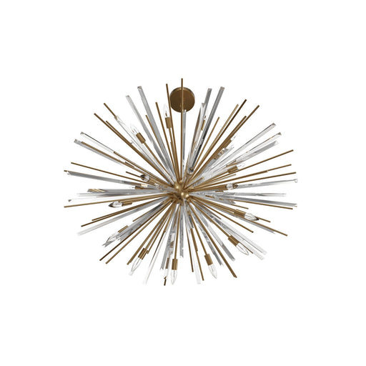 Chandelier Avenue Lighting HF8200-AB Palisades Ave. 60"W Multi-Light Chandelier in Aged Brass With Champagne Glass Avenue Lighting