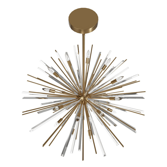 Chandelier Avenue Lighting HF8200-AB Palisades Ave. 60"W Multi-Light Chandelier in Aged Brass With Champagne Glass Avenue Lighting