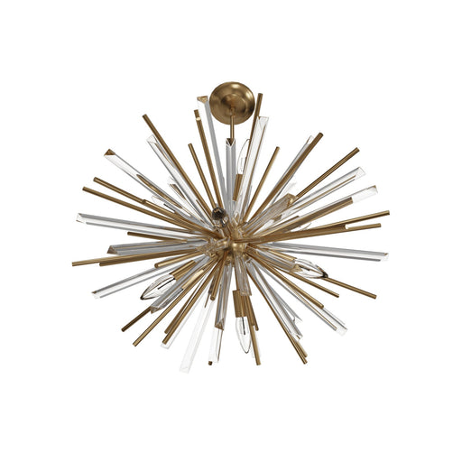 Chandelier Avenue Lighting HF8201-AB Palisades Ave. 24"W Pendant in Aged Brass With Champagne Glass Avenue Lighting
