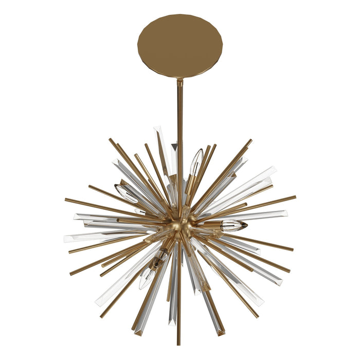 Chandelier Avenue Lighting HF8201-AB Palisades Ave. 24"W Pendant in Aged Brass With Champagne Glass Avenue Lighting
