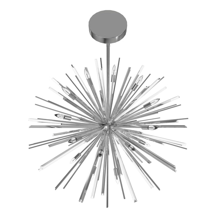 Chandelier Avenue Lighting HF8200-CH Palisades Ave. 60"W Multi-Light Chandelier in Chrome With Clear Glass Avenue Lighting