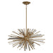Chandelier Avenue Lighting HF8202-AB Palisades Ave. 32"W Pendant in Aged Brass With Champagne Glass Avenue Lighting