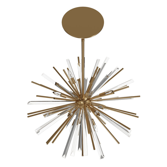 Chandelier Avenue Lighting HF8202-AB Palisades Ave. 32"W Pendant in Aged Brass With Champagne Glass Avenue Lighting