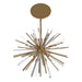 Chandelier Avenue Lighting HF8202-AB Palisades Ave. 32"W Pendant in Aged Brass With Champagne Glass Avenue Lighting