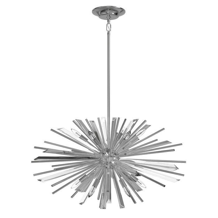 Chandelier Avenue Lighting HF8202-CH Palisades Ave. 32"W Pendant in Chrome With Clear Glass Avenue Lighting