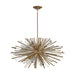 Chandelier Avenue Lighting HF8203-AB Palisades Ave. 39"W Pendant in Aged Brass With Champagne Glass Avenue Lighting