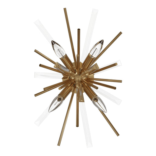 Wall Sconce Avenue Lighting HF8204-AB Palisades Ave. 12"W Wall Sconce in Aged Brass With Champagne Glass Avenue Lighting
