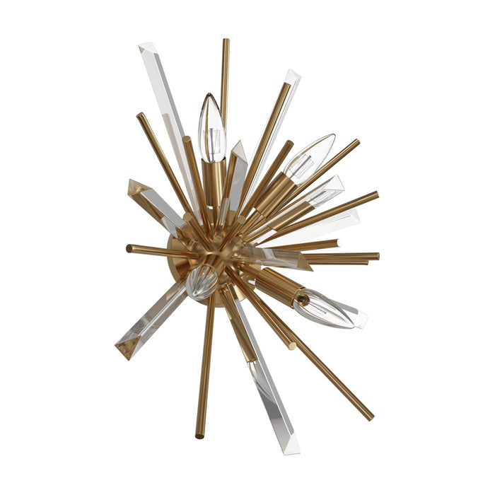 Wall Sconce Avenue Lighting HF8204-AB Palisades Ave. 12"W Wall Sconce in Aged Brass With Champagne Glass Avenue Lighting