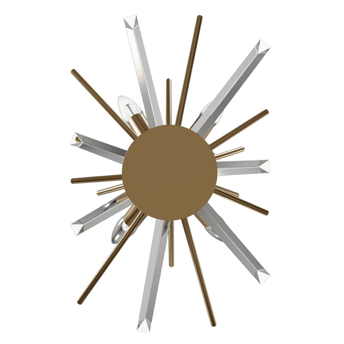 Wall Sconce Avenue Lighting HF8204-AB Palisades Ave. 12"W Wall Sconce in Aged Brass With Champagne Glass Avenue Lighting