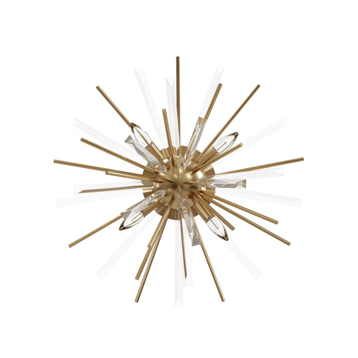 Flush Mount Avenue Lighting HF8205-AB Palisades Ave. 24"W Flushmount in Aged Brass With Champagne Glass Avenue Lighting