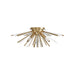 Flush Mount Avenue Lighting HF8205-AB Palisades Ave. 24"W Flushmount in Aged Brass With Champagne Glass Avenue Lighting