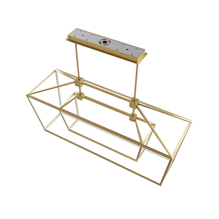 Pendant Light Avenue Lighting HF9413-GLD Park Ave. 54"W Double Carriage LED Linear Pendant in Gold Avenue Lighting