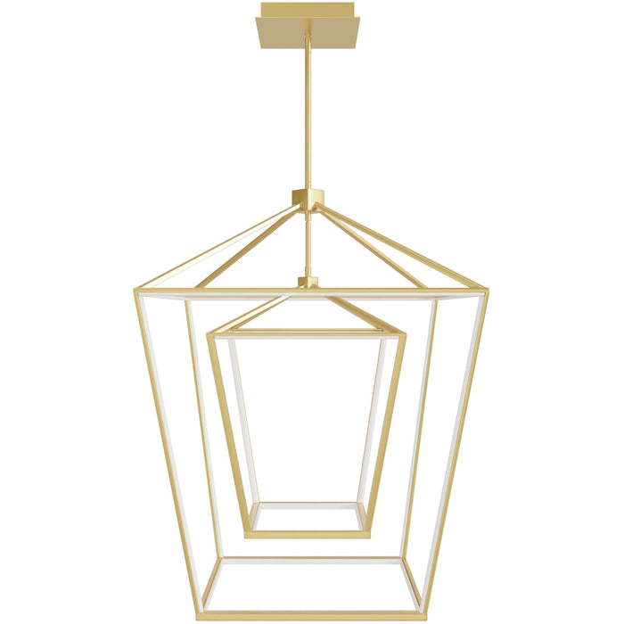 Pendant Light Avenue Lighting HF9412-GLD Park Ave. 30"W Double Carriage LED Pendant in Gold Avenue Lighting