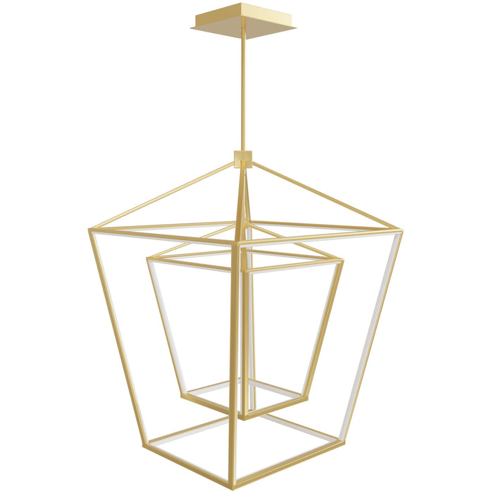 Pendant Light Avenue Lighting HF9412-GLD Park Ave. 30"W Double Carriage LED Pendant in Gold Avenue Lighting