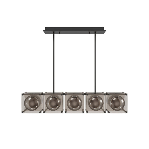 Chandelier Avenue Lighting HF7105-BK Peninisula 5-Light 43"W Linear Chandelier in Black in Matte Black Avenue Lighting
