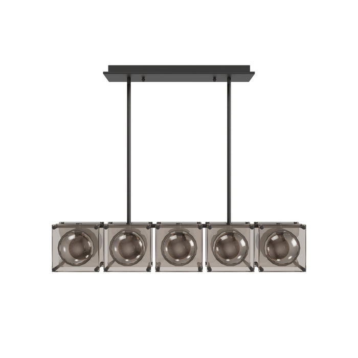Chandelier Avenue Lighting HF7105-BK Peninisula 5-Light 43"W Linear Chandelier in Black in Matte Black Avenue Lighting
