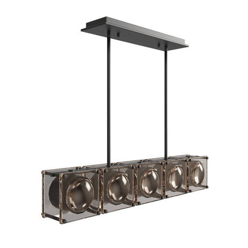 Chandelier Avenue Lighting HF7105-BK Peninisula 5-Light 43"W Linear Chandelier in Black in Matte Black Avenue Lighting