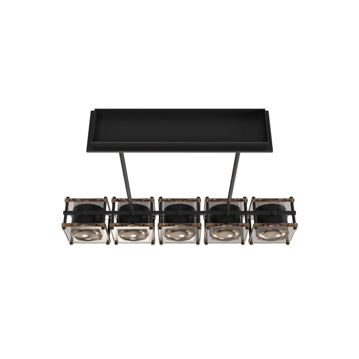 Chandelier Avenue Lighting HF7105-BK Peninisula 5-Light 43"W Linear Chandelier in Black in Matte Black Avenue Lighting