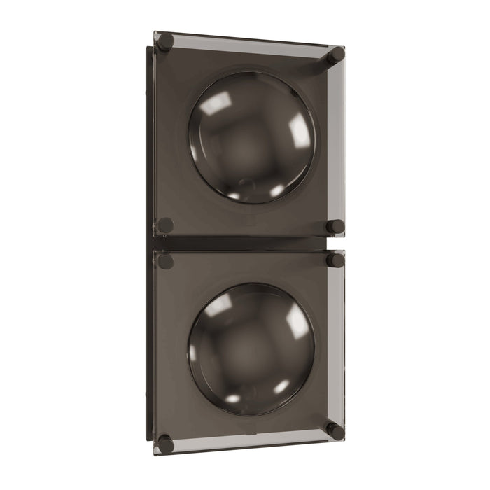 Wall Sconce Avenue Lighting HF7102-BK Peninisula Peninsula 2-Light Panel 17"H Wall Sconce in Matte Black/Amber Glass Avenue Lighting