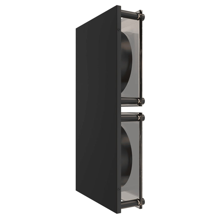 Wall Sconce Avenue Lighting HF7102-BK Peninisula Peninsula 2-Light Panel 17"H Wall Sconce in Matte Black/Amber Glass Avenue Lighting