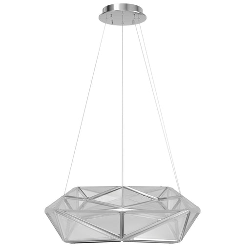Pendant Light Avenue Lighting HF7849-CH Seoul 35"W Geometric LED Pendant in Chrome Avenue Lighting