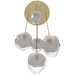 Multi-Light Pendant Avenue Lighting HF8145-BB-WH Sonoma Ave. 5-Light 28"W Pendant in Brushed Brass/Clear and White Glass Avenue Lighting