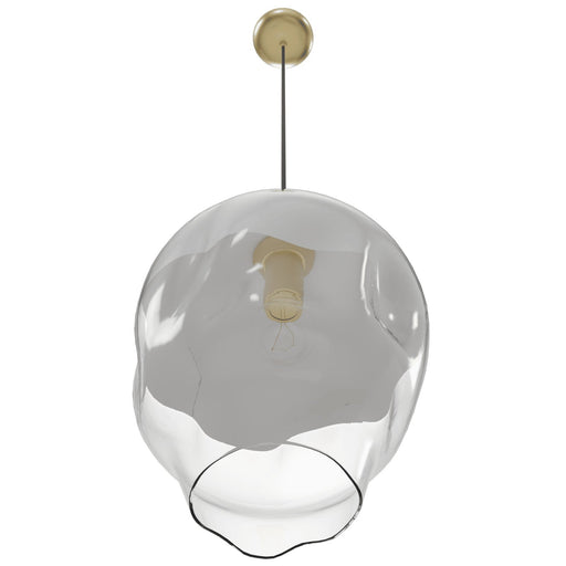 Pendant Light Avenue Lighting HF8141-BB-WH Sonoma Ave. 1-Light 10"W Globe Mini Pendant in Brushed Brass/Clear and White Glass Avenue Lighting