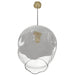 Pendant Light Avenue Lighting HF8142-BB-WH Sonoma Ave. 1-Light 12"W Globe Mini Pendant in Brushed Brass/Clear and White Glass Avenue Lighting