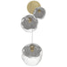 Multi-Light Pendant Avenue Lighting HF8143-BB-WH Sonoma Ave. 3-Light 18"W Pendant in Brushed Brass/Clear and White Glass Avenue Lighting