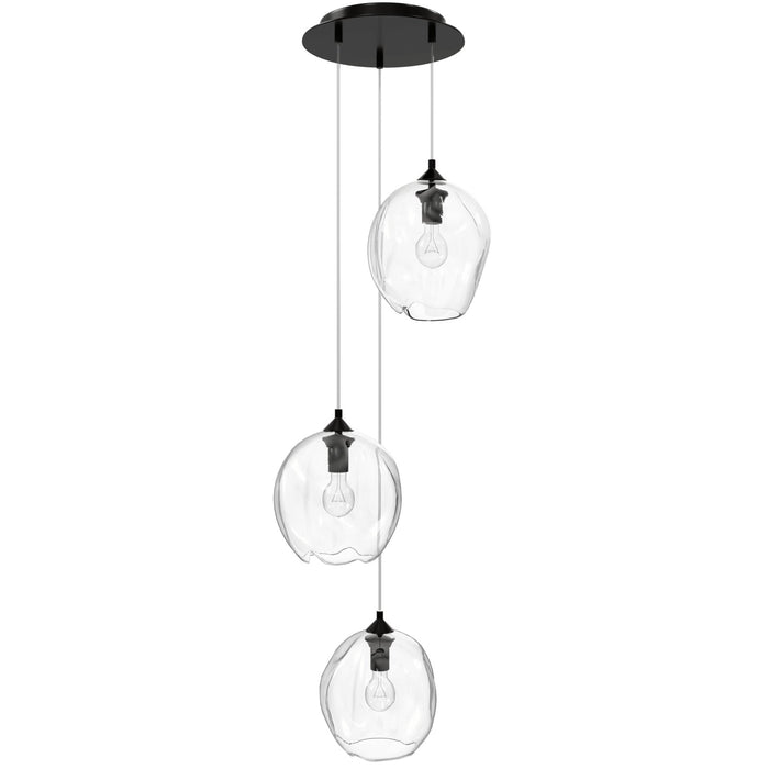 Multi-Light Pendant Avenue Lighting HF8143-DBZ-CL Sonoma Ave. 3-Light 18"W Pendant in Dark Bronze/Clear Glass Avenue Lighting
