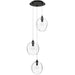 Multi-Light Pendant Avenue Lighting HF8143-DBZ-CL Sonoma Ave. 3-Light 18"W Pendant in Dark Bronze/Clear Glass Avenue Lighting