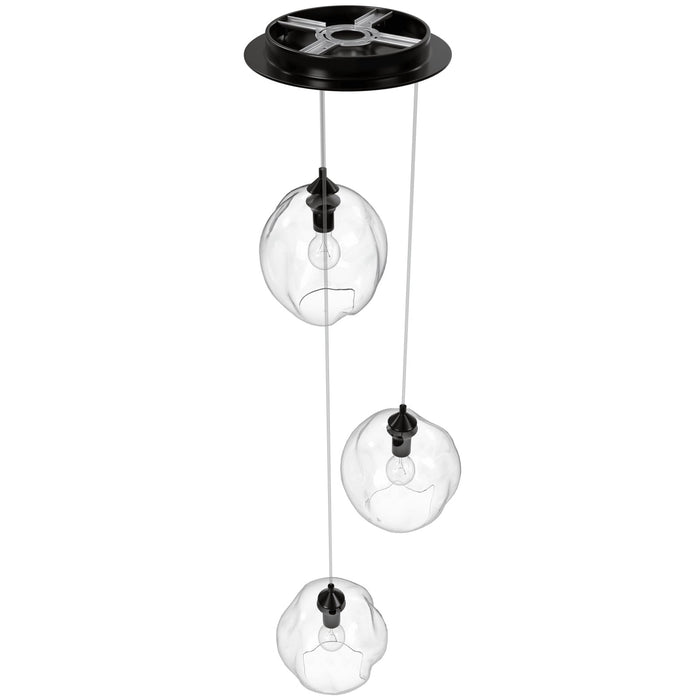 Multi-Light Pendant Avenue Lighting HF8143-DBZ-CL Sonoma Ave. 3-Light 18"W Pendant in Dark Bronze/Clear Glass Avenue Lighting