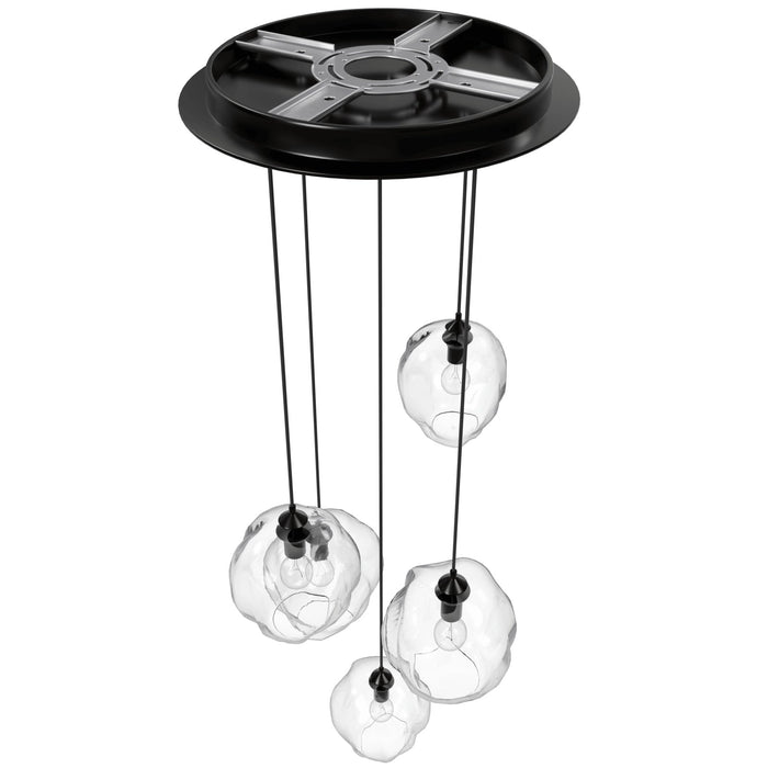Multi-Light Pendant Avenue Lighting HF8145-DBZ-CL Sonoma Ave. 5-Light 28"W Pendant in Dark Bronze/Clear Glass Avenue Lighting