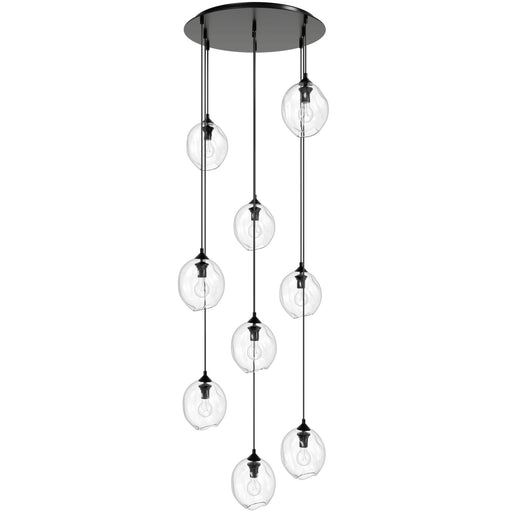 Multi-Light Pendant Avenue Lighting HF8149-DBZ-CL Sonoma Ave. 9-Light 37"W Pendant inDark Bronze/Clear Glass Avenue Lighting