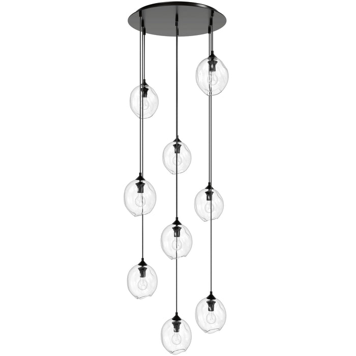 Multi-Light Pendant Avenue Lighting HF8149-DBZ-CL Sonoma Ave. 9-Light 37"W Pendant inDark Bronze/Clear Glass Avenue Lighting