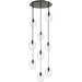 Multi-Light Pendant Avenue Lighting HF8149-DBZ-CL Sonoma Ave. 9-Light 37"W Pendant inDark Bronze/Clear Glass Avenue Lighting