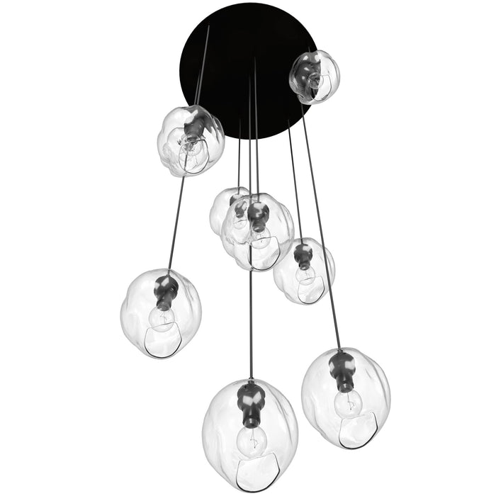 Multi-Light Pendant Avenue Lighting HF8149-DBZ-CL Sonoma Ave. 9-Light 37"W Pendant inDark Bronze/Clear Glass Avenue Lighting