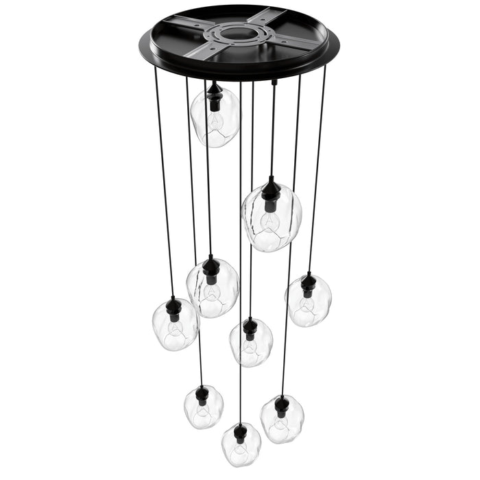 Multi-Light Pendant Avenue Lighting HF8149-DBZ-CL Sonoma Ave. 9-Light 37"W Pendant inDark Bronze/Clear Glass Avenue Lighting