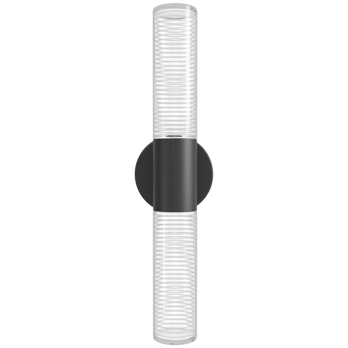 Wall Sconce Avenue Lighting HF3305-BK Strand 19"H LED Wall Sonce in Black/Laser-Cut Spiral Crystal Avenue Lighting