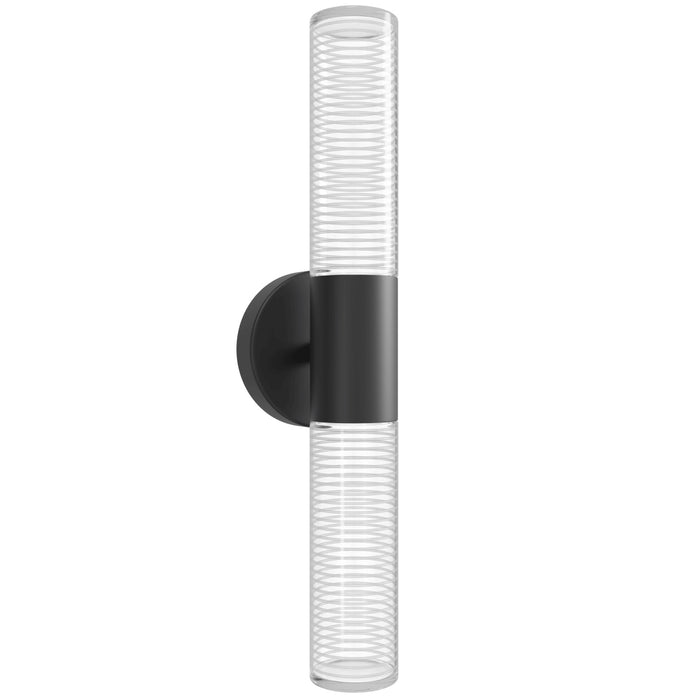 Wall Sconce Avenue Lighting HF3305-BK Strand 19"H LED Wall Sonce in Black/Laser-Cut Spiral Crystal Avenue Lighting