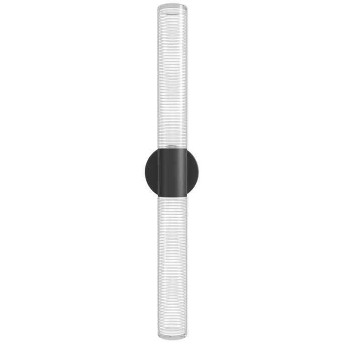 Wall Sconce Avenue Lighting HF3306-BK Strand 28"H LED Wall Sconce in Black/Laser-Cut Spiral Crystal Avenue Lighting