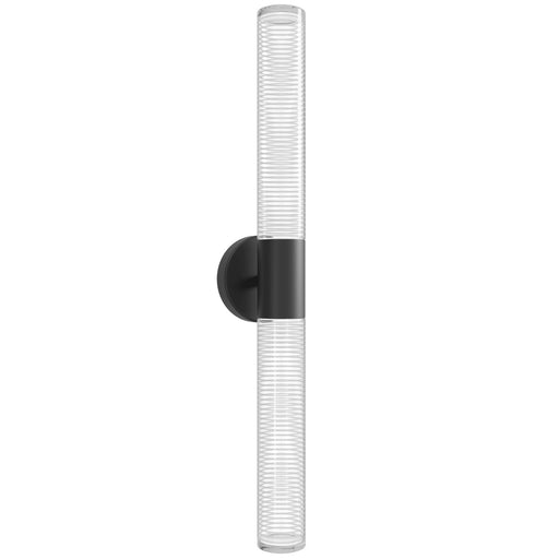 Wall Sconce Avenue Lighting HF3306-BK Strand 28"H LED Wall Sconce in Black/Laser-Cut Spiral Crystal Avenue Lighting