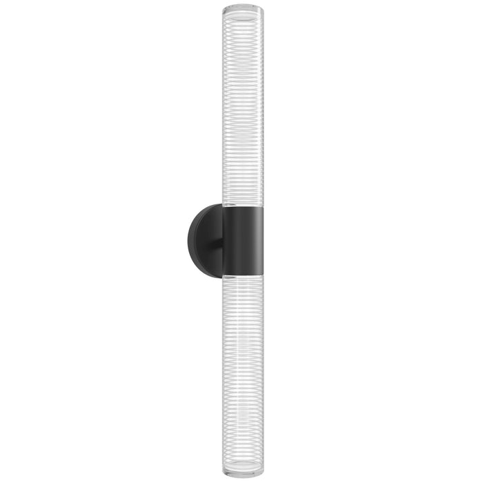 Wall Sconce Avenue Lighting HF3306-BK Strand 28"H LED Wall Sconce in Black/Laser-Cut Spiral Crystal Avenue Lighting
