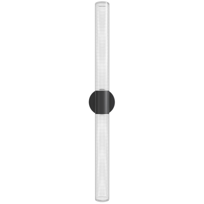 Wall Sconce Avenue Lighting HF3307-BK Strand 34"H LED Wall Sonce in Black/Laser-Cut Spiral Crystal Avenue Lighting