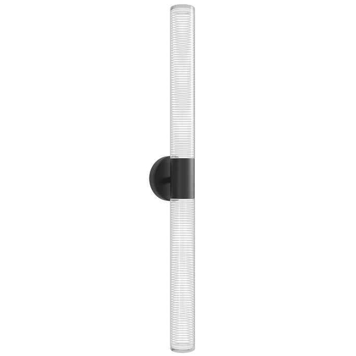 Wall Sconce Avenue Lighting HF3307-BK Strand 34"H LED Wall Sonce in Black/Laser-Cut Spiral Crystal Avenue Lighting