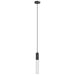 Pendant Light Avenue Lighting HF3301-BK Strand 1-Light 6"W MIni Pendant in Black/Laser-Cut Pinstripe Crystal Avenue Lighting