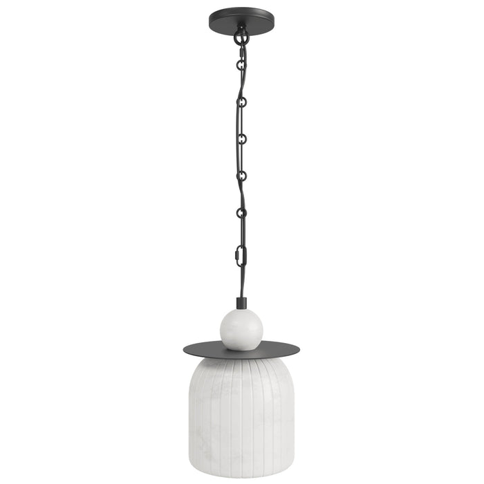 Pendant Light Avenue Lighting HF7501-BK Westwood 11"H Alabaster LED Pendant in Black in Matte Black Avenue Lighting