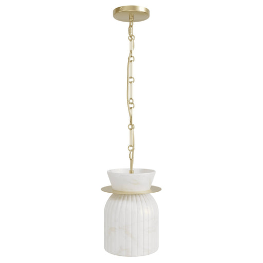 Pendant Light Avenue Lighting HF7500-BB Westwood 10"H Alabaster LED Pendant in Brushed Brass Avenue Lighting