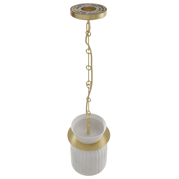 Pendant Light Avenue Lighting HF7500-BB Westwood 10"H Alabaster LED Pendant in Brushed Brass Avenue Lighting