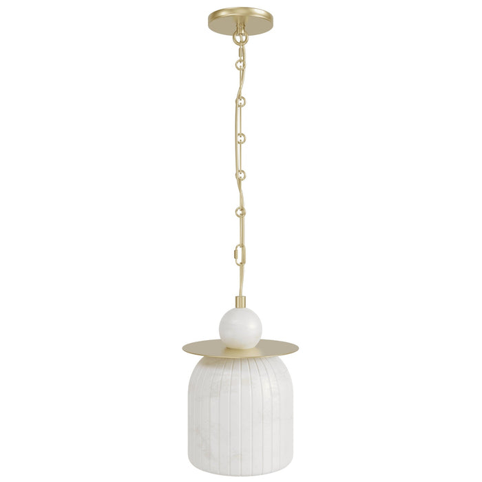 Pendant Light Avenue Lighting HF7501-BB Westwood 11"H Alabaster LED Pendant in Brushed Brass Avenue Lighting